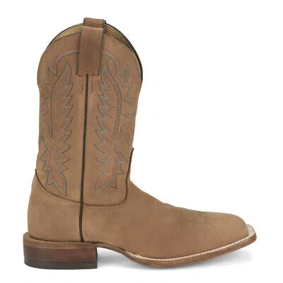 Pre-owned Justin Boots Rancho Square Toe Cowboy Mens Brown Casual Boots Br392