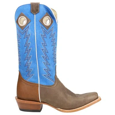 Pre-owned Justin Boots Ranker 13" Wide Square Toe Cowboy Mens Blue, Brown Casual Boots Jp