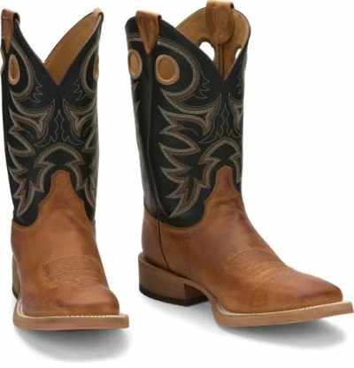 Pre-owned Justin Boots Usa Made Br740 Justin Bent Rail Men's Caddo Brown Wide Square Toe Western Boot