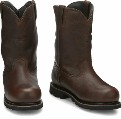 Pre-owned Justin Boots Wk4711 Miner Comp Toe Brown Composite Waterproof Insulated Safety