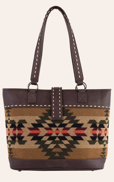 Justin Brown Aztec Print Blanket Stitch Tote Bag