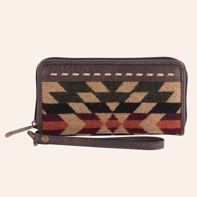 Justin Brown Aztec Print Long Wristlet Wallet