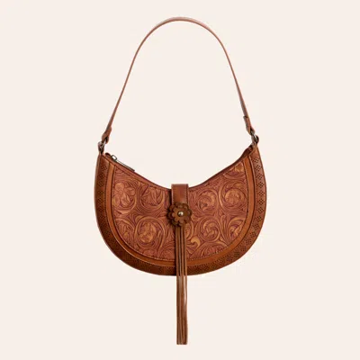 Justin Brown Tooled Leather Shoulder Bag
