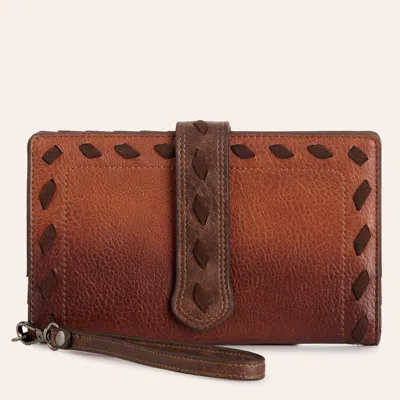 Justin Brown Whip Stitch Slim Wristlet Wallet