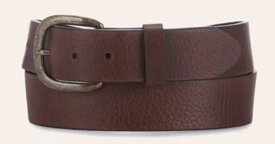 Justin Dark Brown Basic Work Belt In Burgundy