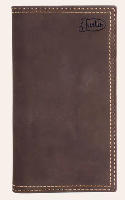 Justin Dark Brown Nubuck Rodeo Wallet