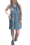 Justin Denim Stripe Mini Dress In Blue In Blue