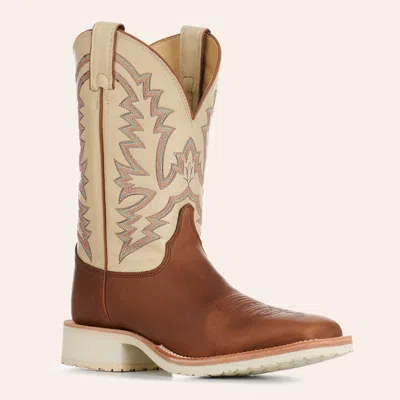 Justin Men's Bent Rail Caramel & Tan Square Toe Cowboy Boots In Multi