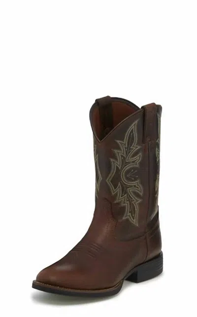 Justin Men's Brick Buff Boot In Tan In Brown