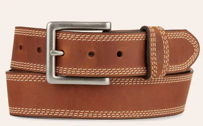 Justin Men's Brown Triple Stitch Classic Western Belt