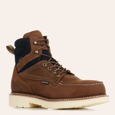 Justin Men's Brown Water Buffalo Waterproof Moc Steel Toe Work Boots