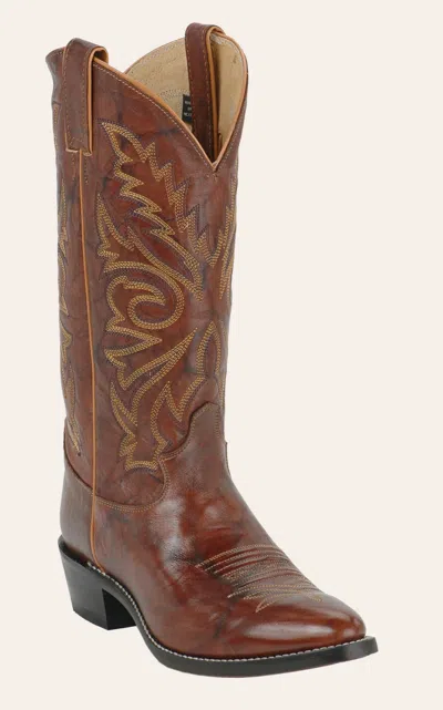 Justin Men's Chestnut Brown Marbled Deerlite Cowboy Boots