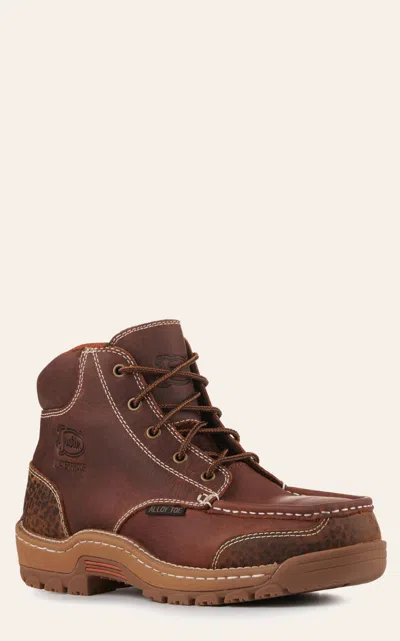 Justin Men's Corbett Brown Waterproof Round Composite Toe Lace Up Work Boots