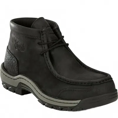 Justin Men's Crafton Coal Cowhide 4" Moc Boot In Black