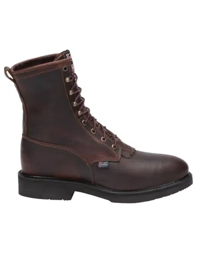 Justin Men's Lace-up Round Steel Toe - Eee Width In Conductor In Multi