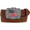 Justin Men's Leather American Pride Belt In Brown In Brown