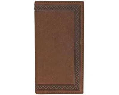 Justin Men's Leather Roughout Rodeo Wallet In Brown