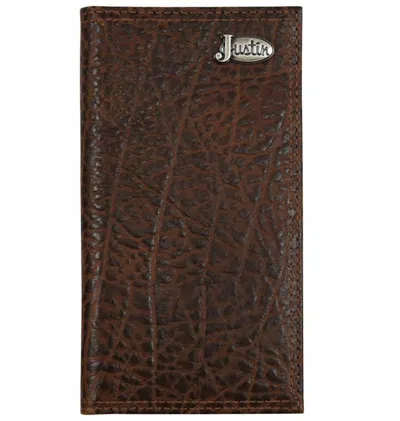 Justin Men's Leather Wallet In Distressed Brown
