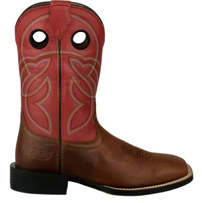 Justin Men's Lubbock 11" Work Boot - Medium In Red Brown