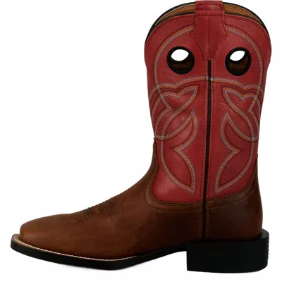 Justin Men's Lubbock 11" Work Boot - Wide In Red Brown