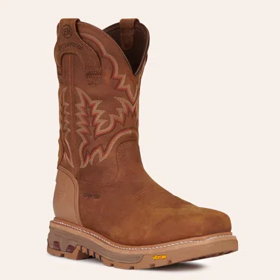 Justin Men's Montana Rust Brown Wide Square Nano Composite Toe Work Boots In Multi