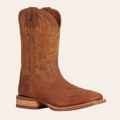 Justin Men's Outlaw Brown Wide Square Toe Cowboy Boots In Multi