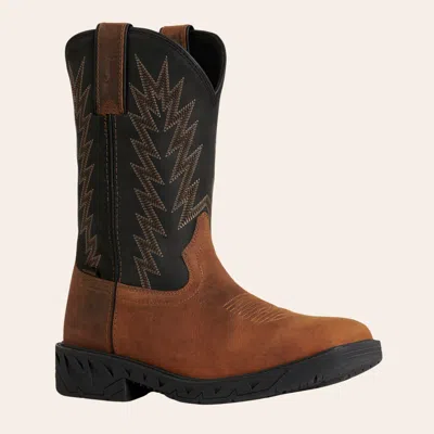 Justin Men's Prodigy Brown & Black Waterproof Wide Square Toe Work Boots