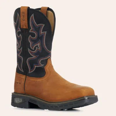 Justin Men's Resistor Brown & Black Waterproof Wide Square Nano Composite Toe Work Boots