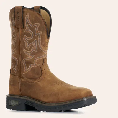 Justin Men's Resistor Brown Waterproof Wide Square Nano Composite Toe Work Boots