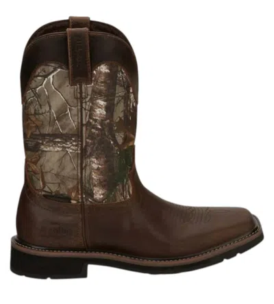 Justin Men's Trekker Waterproof Western Work Boots - Wide In Camo/ Brown