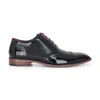 Justin Reess Classic Patent Leather Lined Lace Up Brogue Formal Dress Shoe In Black