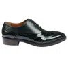 Justin Reess Harry Patent Leather Brogue Shoes In Green