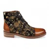Justin Reess Men's Floral Leather Oxford Ankle Boots - Adam In Brown