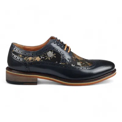 JUSTIN REESS MEN'S LEATHER FLORAL BROGUE SHOES - ROSS