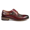 Justin Reess Ross Floral Print Leather Brogue Shoes In Pink