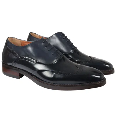 Justin Reess Patent Leather Lace Up Brogue Formal Dress Shoe In Black