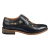 Justin Reess Ross Floral Print Leather Brogue Shoes In Blue