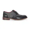 Justin Reess Shoes Lace Up Tweed Detailing Brogue Formal Dress Shoe In Black