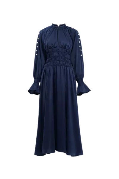 Justin Tong Darling Maxi Dress In Blue