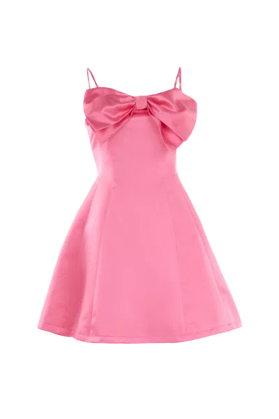 Justin Tong Denali Mini Dress In Flamingo Pink