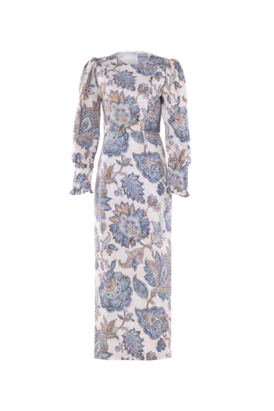 Justin Tong Harper Midi Dress In Blue