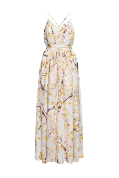 Justin Tong Ochna Blossom Maxi Dress In Neutral