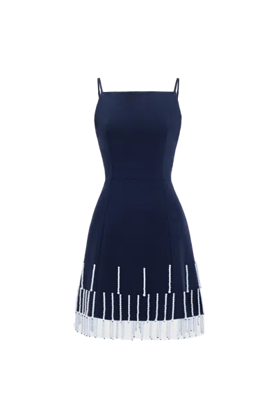 Justin Tong Shooting Star Mini Dress In Blue