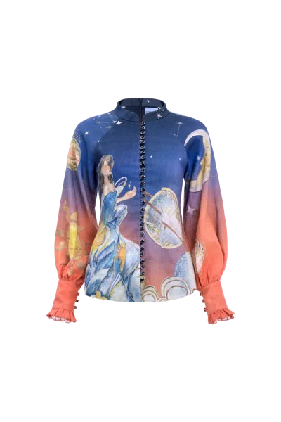 Justin Tong Starlit Mother Blouse In Multi