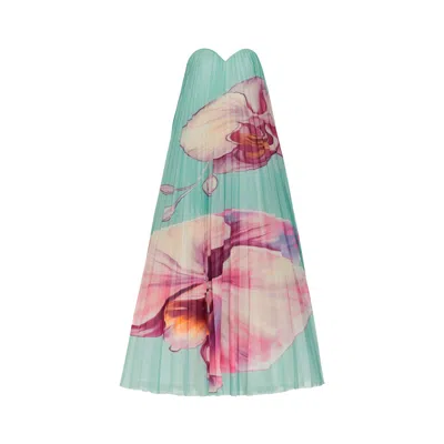 Justin Tong Women's Blue Amelie Pleated Dress