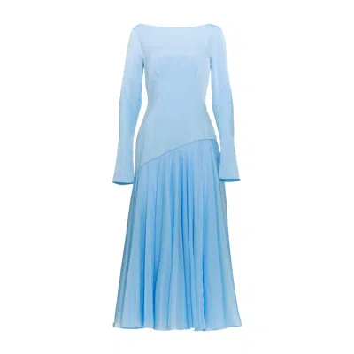 Justin Tong Women's Blue Selene Long Sleeve Dress