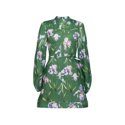 Justin Tong Women's Green Eira Linen Mini Dress