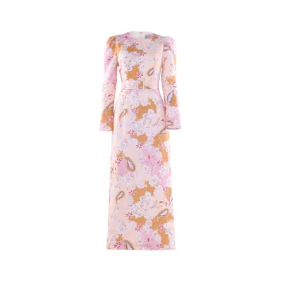 Justin Tong Women's Neutrals / Pink Hazel Maxi Dress