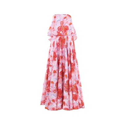 Justin Tong Women's Pink Adrift Strapless Dress In Multi