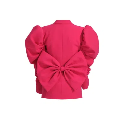 Justin Tong Women's Pink Bow Chic Blazer